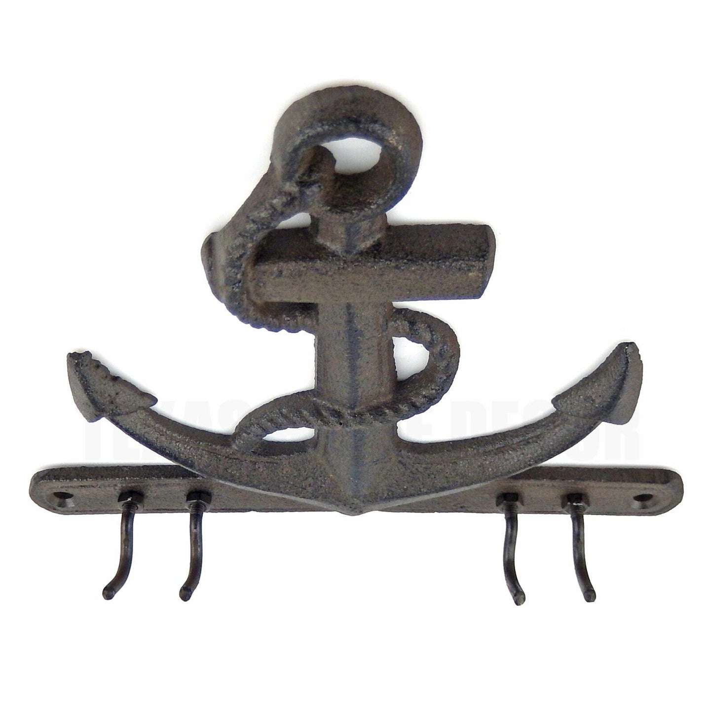 Cast Iron Ship Anchor Rope Wall Hook Rack Key Hanger Rustic Nautical Beach Decor