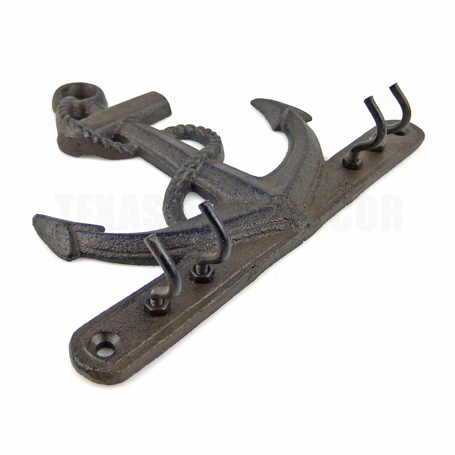 Cast Iron Ship Anchor Rope Wall Hook Rack Key Hanger Rustic Nautical Beach Decor