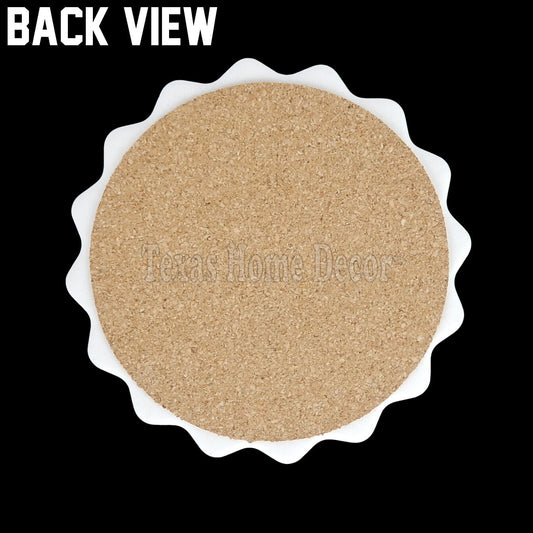 Funny Beer Sayings Coaster Set of 4 Porcelain Cork Man Cave Bar Kitchen 4 1/4"