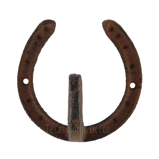 Horseshoe Hook Hanger Cast Iron Rustic Finish Western Coat Key Towel Rack