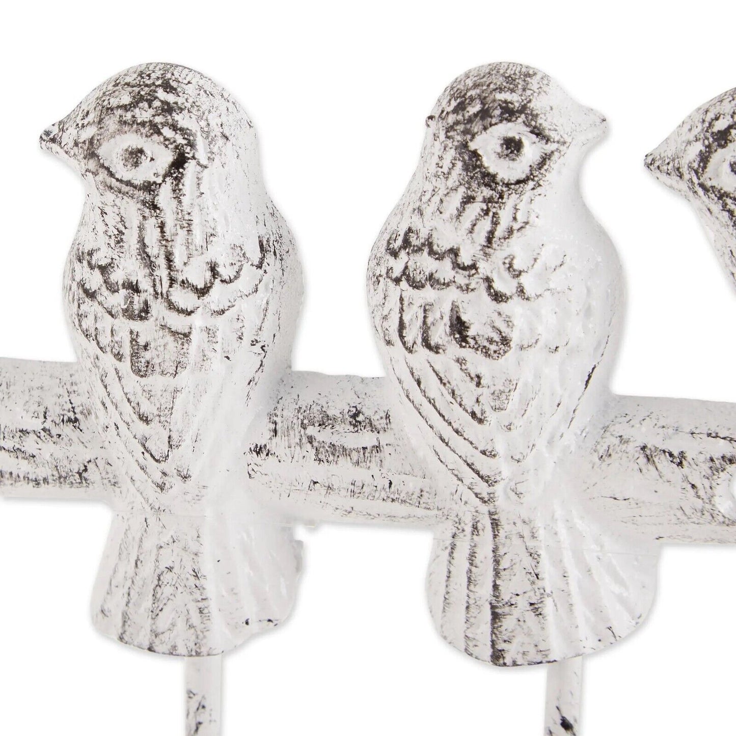 Shabby White Cast Iron Birds On Branch Wall Hook Rack Key Towel Coat Hanger