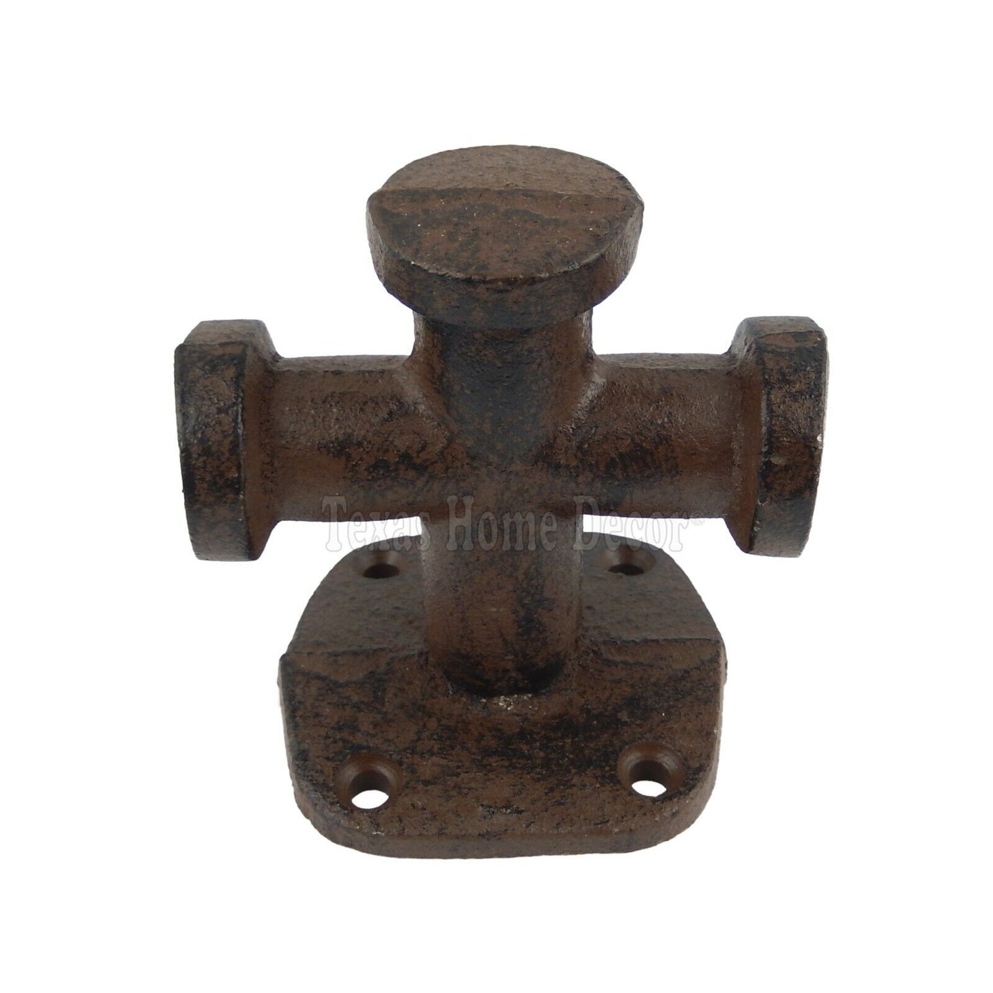 Cast Iron Bollard Cross Boat Cleat Hook Rustic Wall Coat Towel Hanger Pack of 2