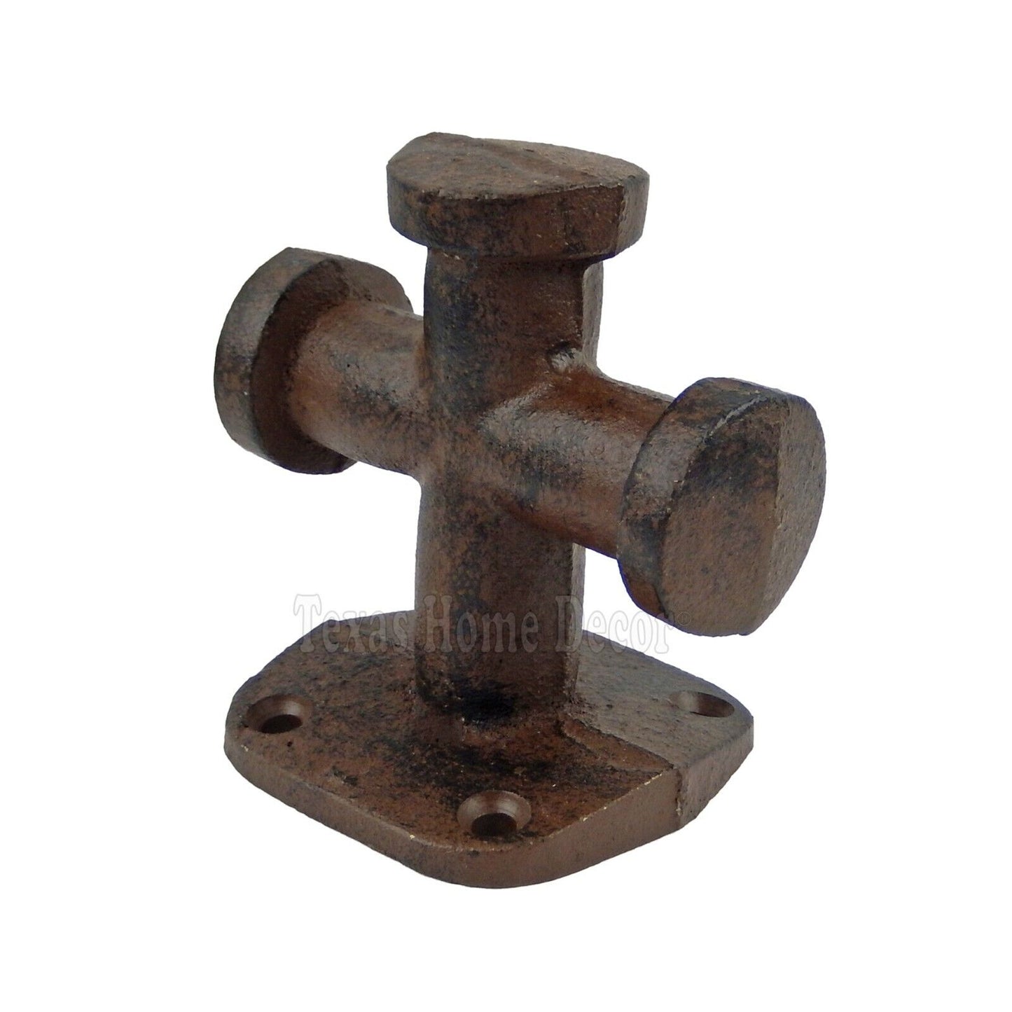 Cast Iron Bollard Cross Boat Cleat Hook Rustic Wall Coat Towel Hanger Pack of 2