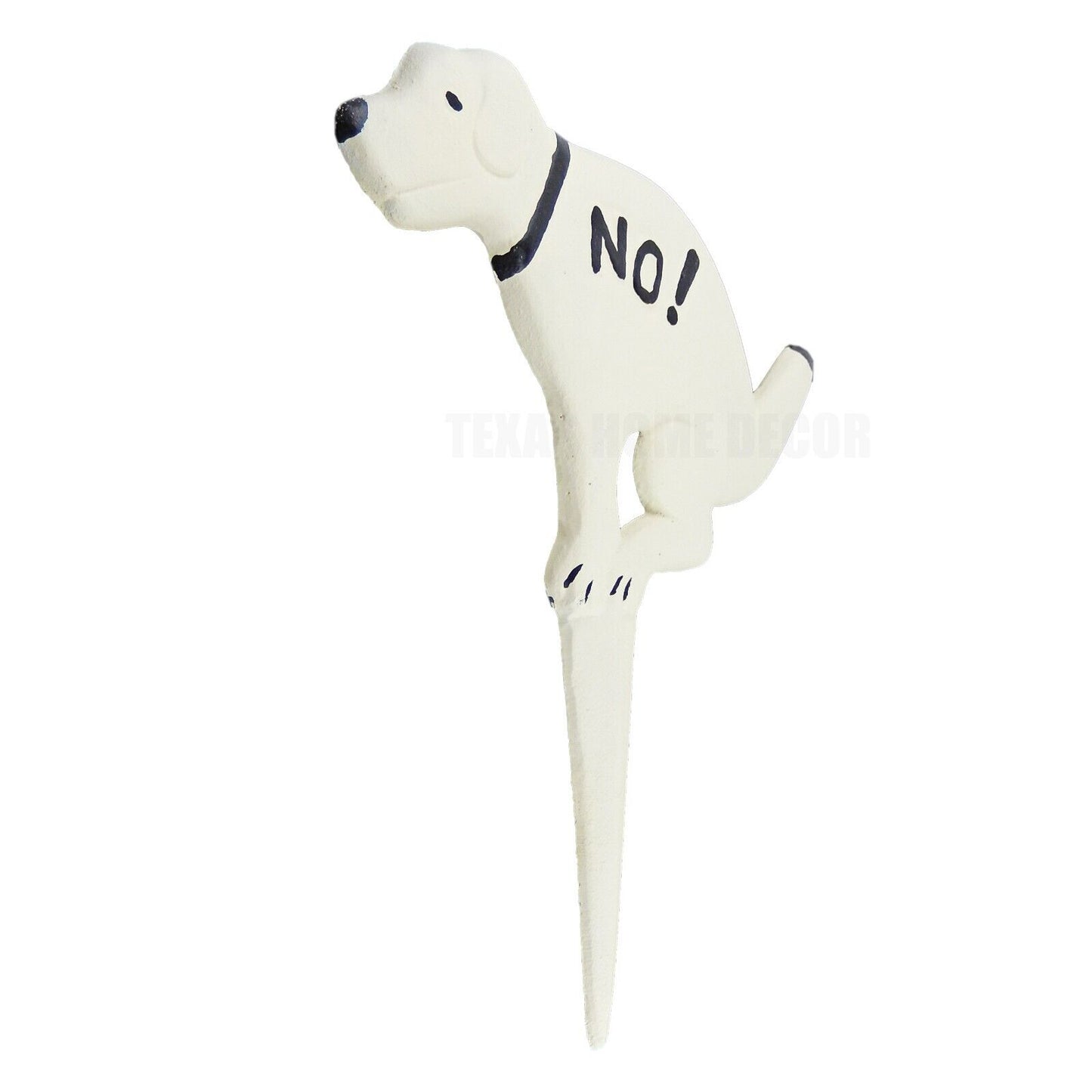 NO Pooping Dumping Peeing Dog Sign Cast Iron Garden Lawn Ground Stake Heavy Duty