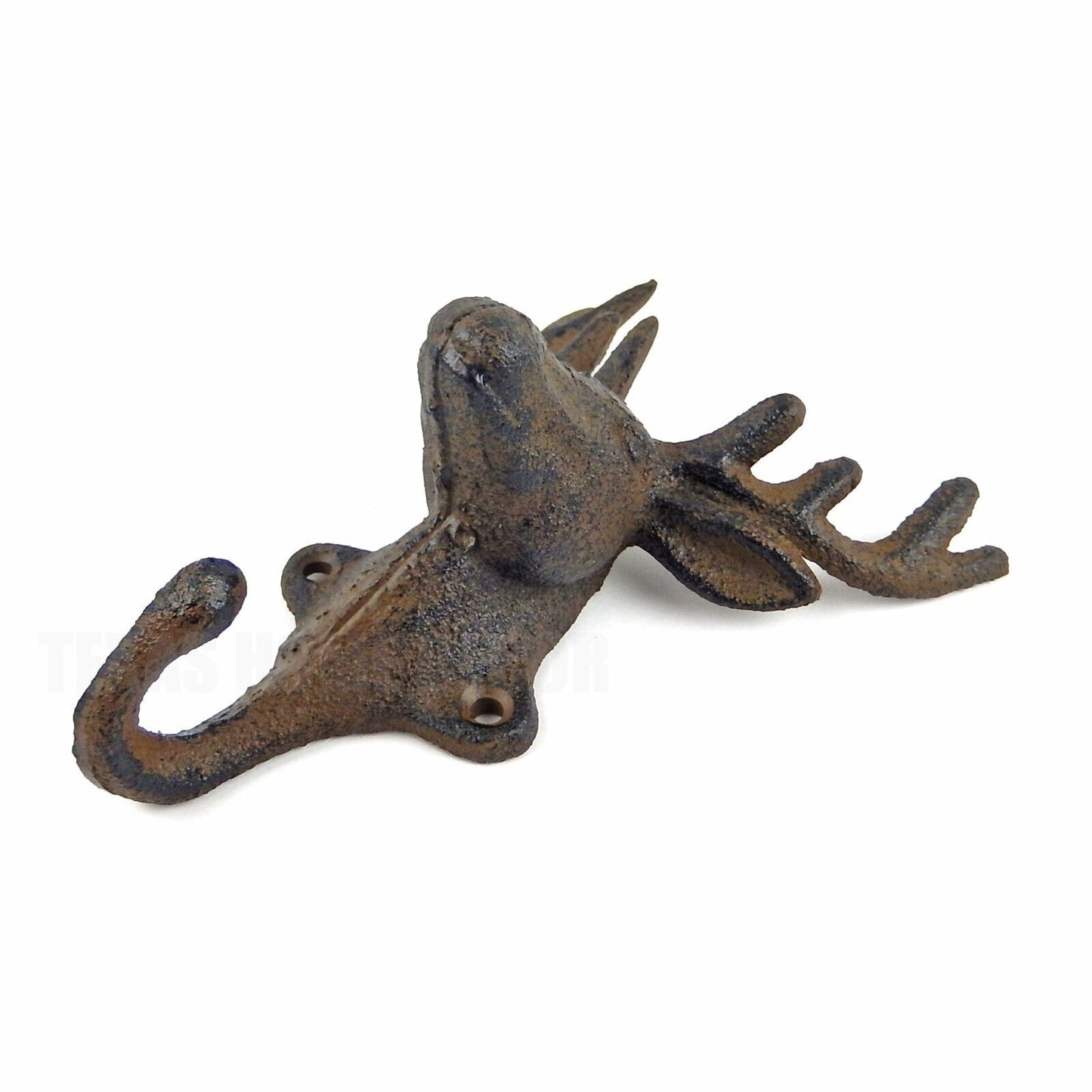 Cast Iron Deer Antler Wall Hook Key Towel Coat Hanger Rustic Cabin & Lodge Decor