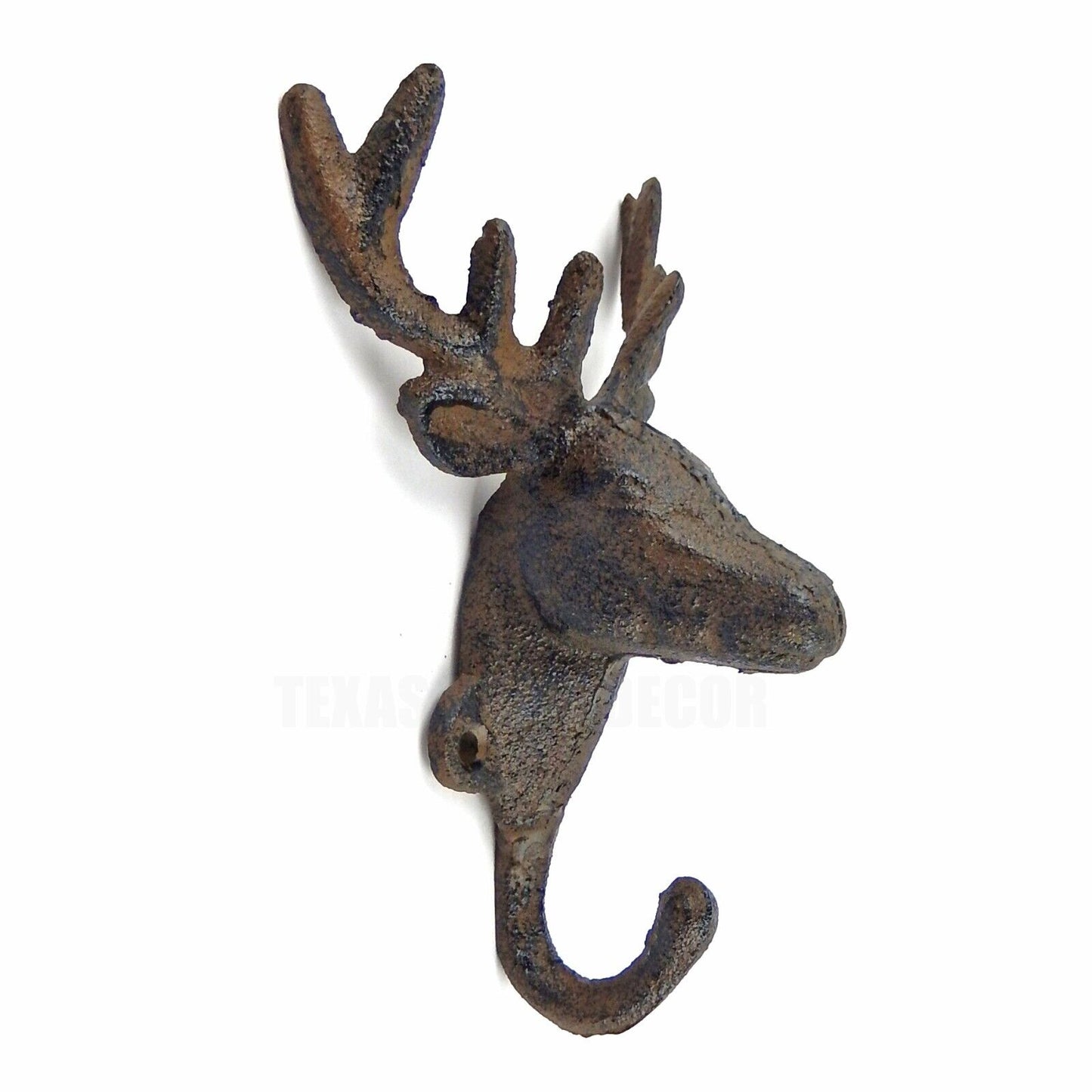 Cast Iron Deer Antler Wall Hook Key Towel Coat Hanger Rustic Cabin & Lodge Decor