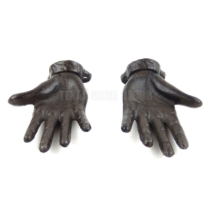 Open Hands Wall Hook Cast Iron Purse Towel Coat Jewelry Hanger Key Rack Set of 2