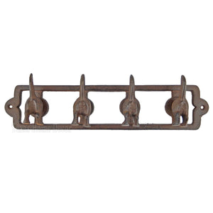Dog Tail Coat Rack Cast Iron Wall Mounted Leash Hanger Towel Key Hook Rustic