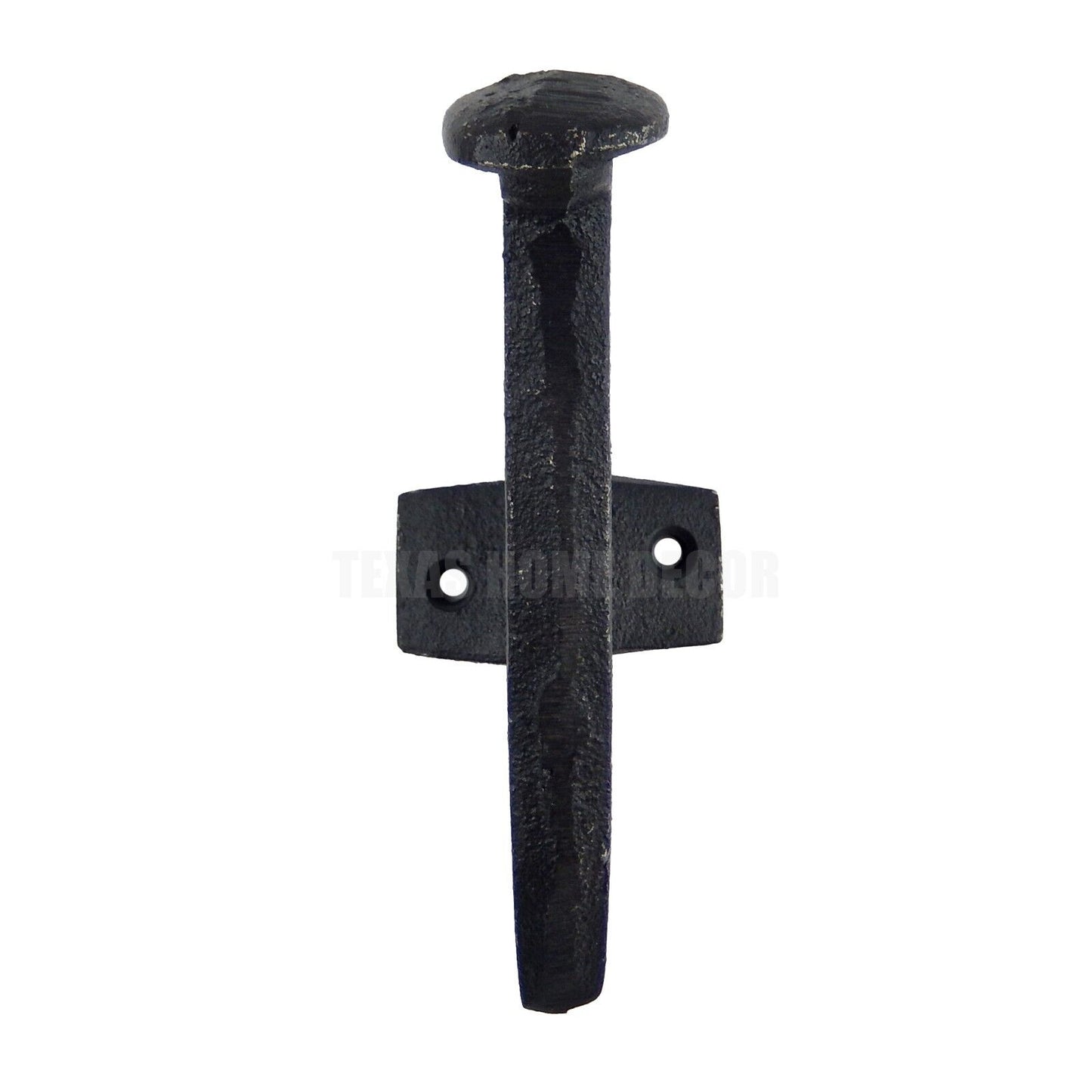 Railroad Spike Wall Hook Cast Iron Heavy Duty Industrial Coat Towel Hanger Black