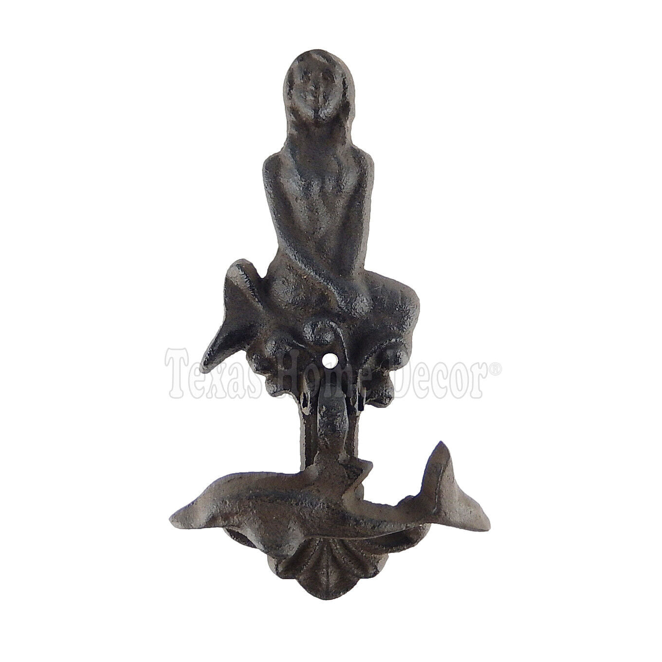 Mermaid Dolphin Door Knocker Cast Iron Nautical Beach Decor Rustic Antique Style