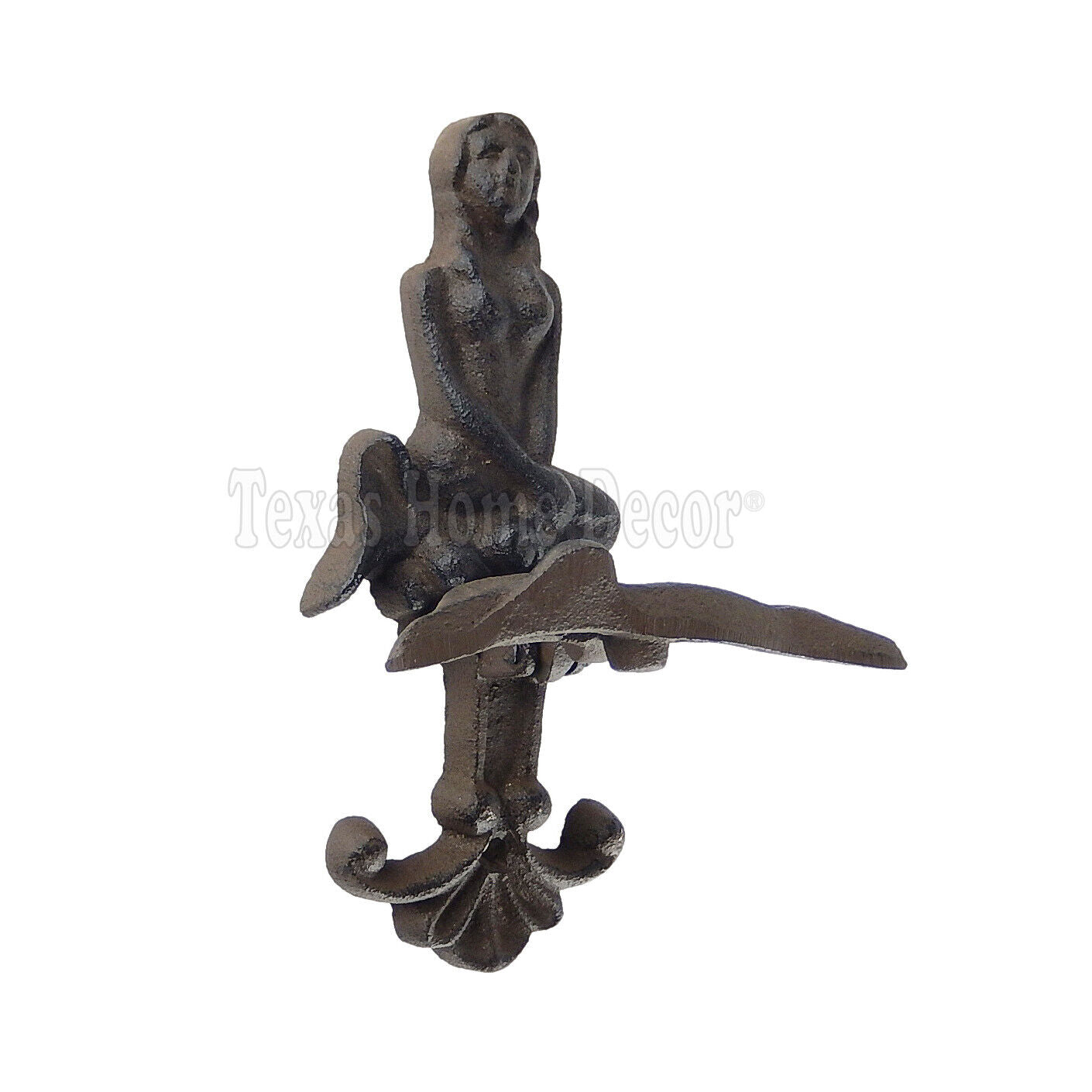 Mermaid Dolphin Door Knocker Cast Iron Nautical Beach Decor Rustic Antique Style