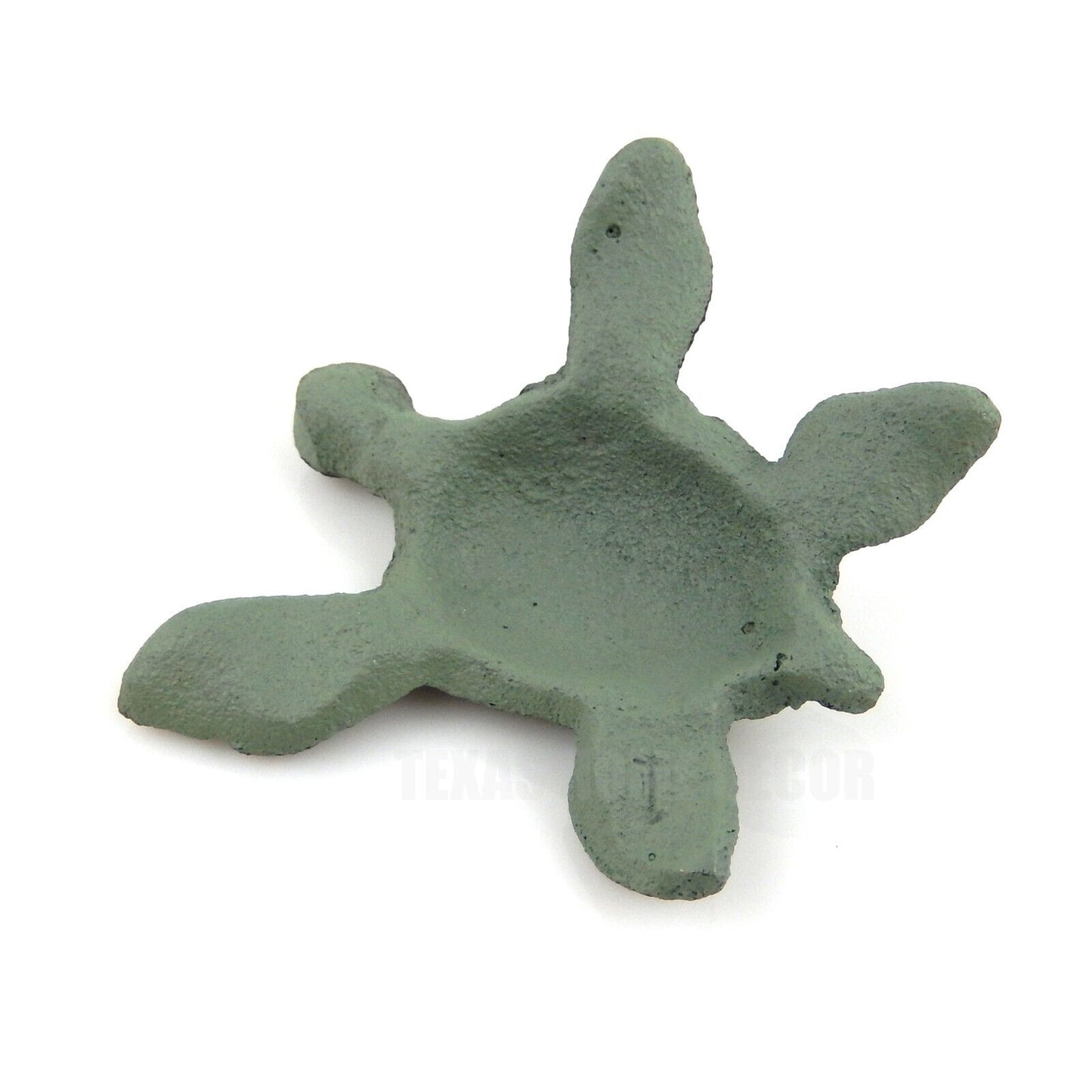 Baby Sea Turtle Figurine Cast Iron Nautical Garden Pond Decor Verdigris Gold