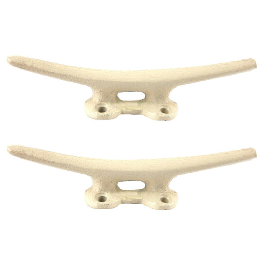 2 Cast Iron Boat Cleat Hook Handle Coat Towel Hanger Nautical Beach Decor Cream