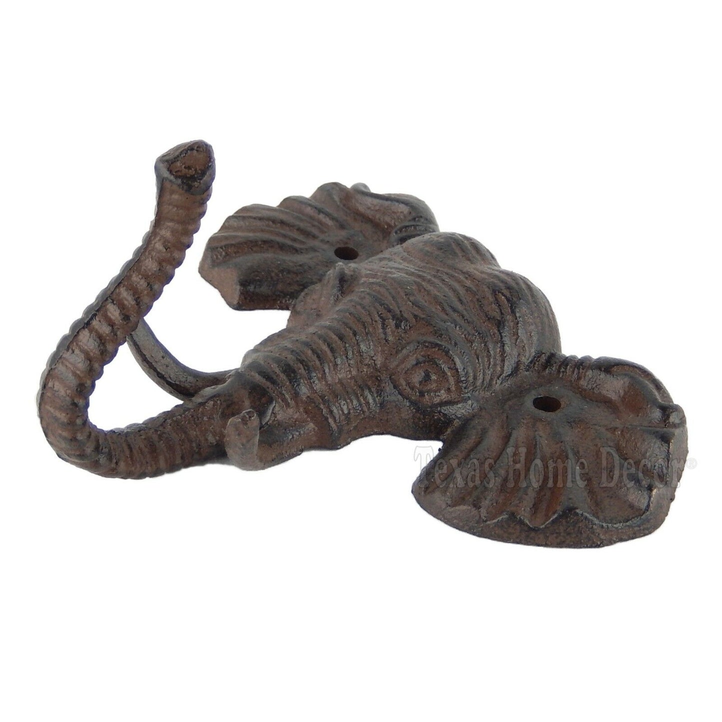 Elephant Wall Hook Cast Iron Key Coat Towel Hanger Cabin Lodge Antique Style