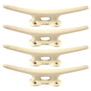 4 Cast Iron Boat Cleat Hook Handle Coat Towel Hanger Nautical Beach Decor Cream