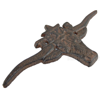 Texas Longhorn Star Wall Plaque Sign Heavy Duty Cast Iron Rustic Western Decor