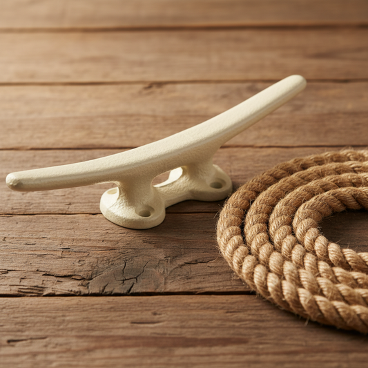 12 Cast Iron Boat Cleat Hook Handle Coat Towel Hanger Nautical Beach Decor Cream