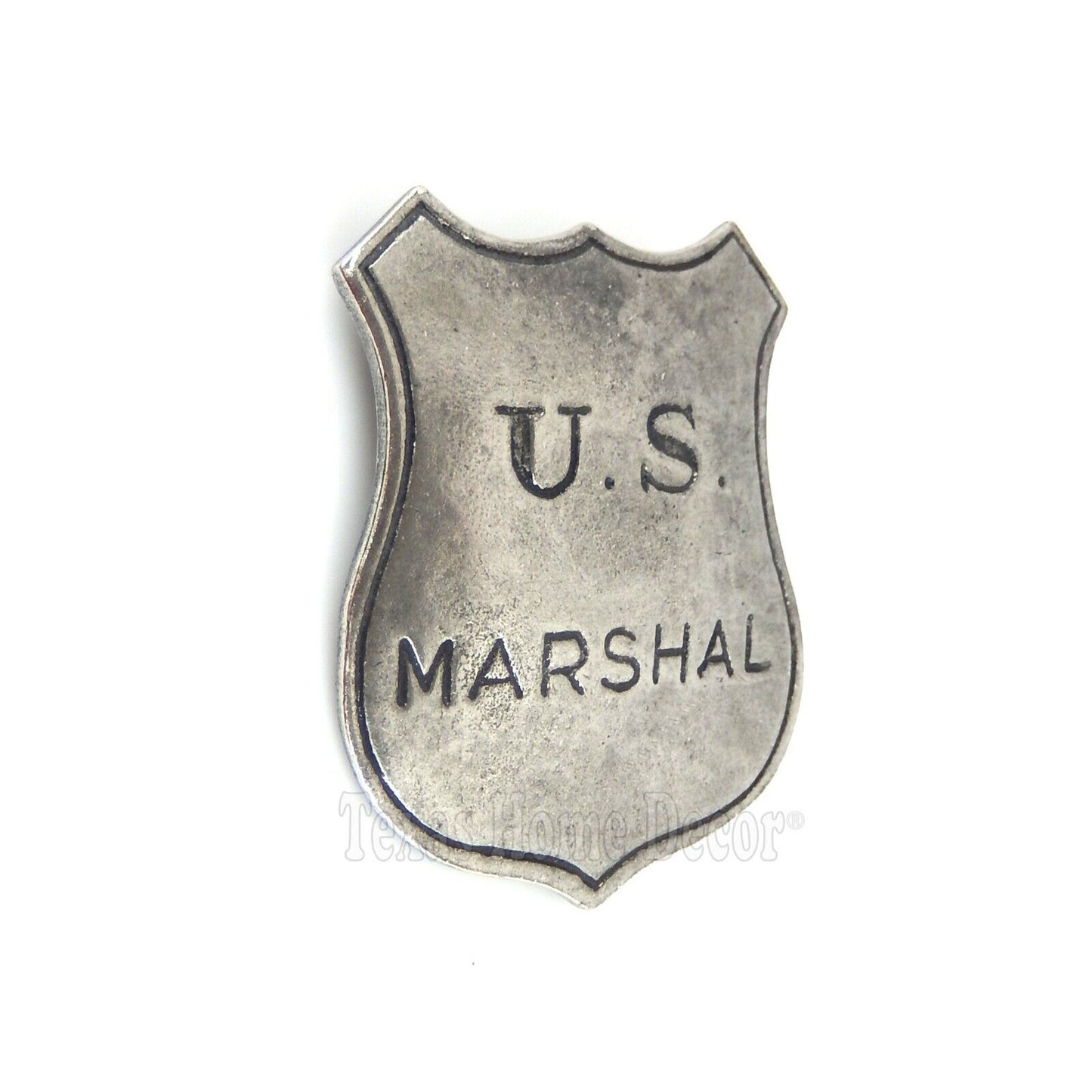 US Marshal Shield Badge Old West Historic Replica Antique Silver Made in USA