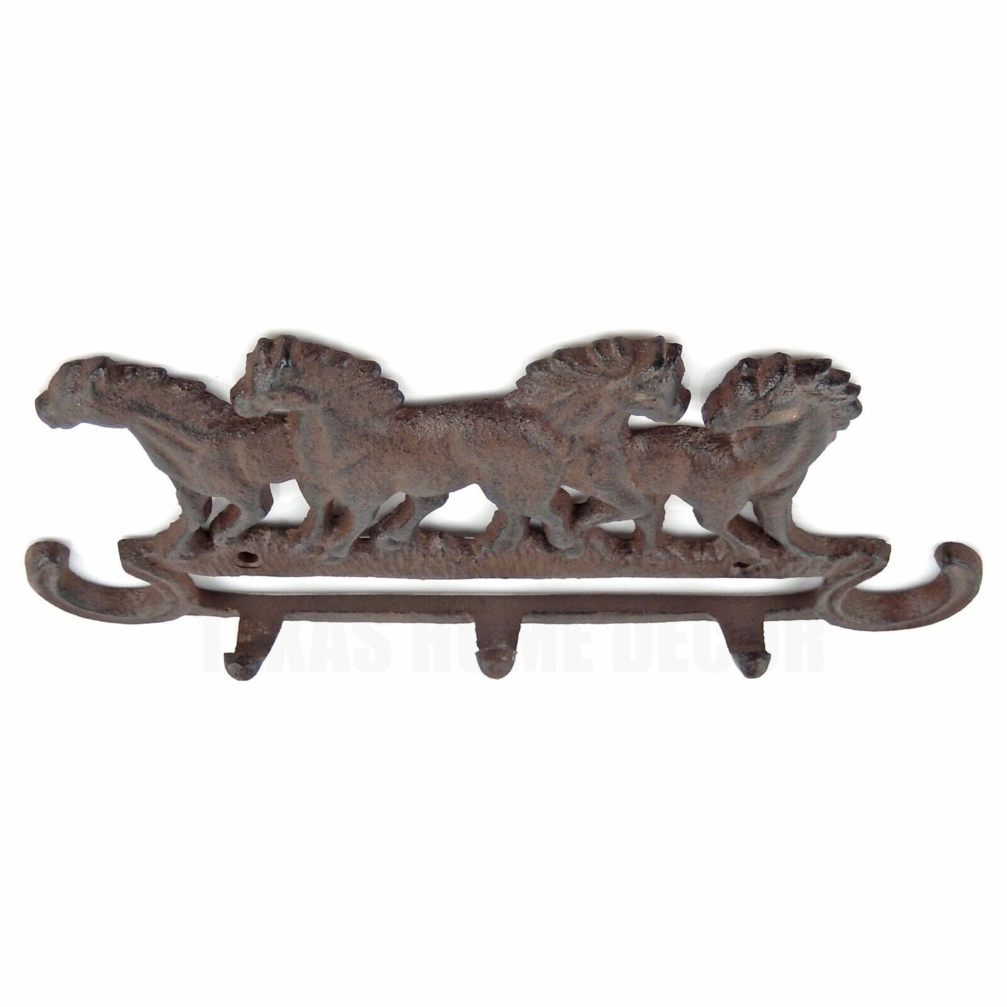 Running Horses Wall Hook Coat Rack Key Leash Towel Hanger Rustic Iron Western