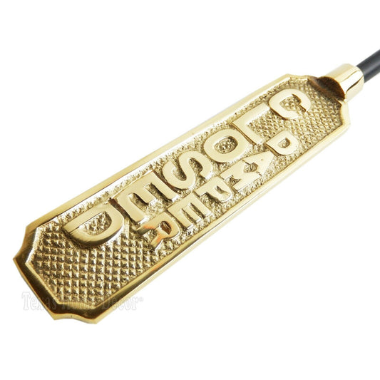Fireplace Damper Pull Hook Open Closed Solid Brass Hanging Sign Double Sided