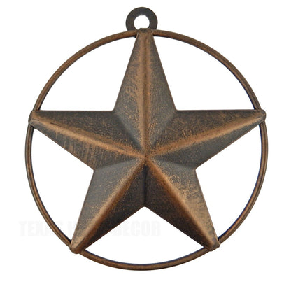 Tiny Small Metal Wall Star Brushed Copper With Smooth Ring Light Weight 3 inch