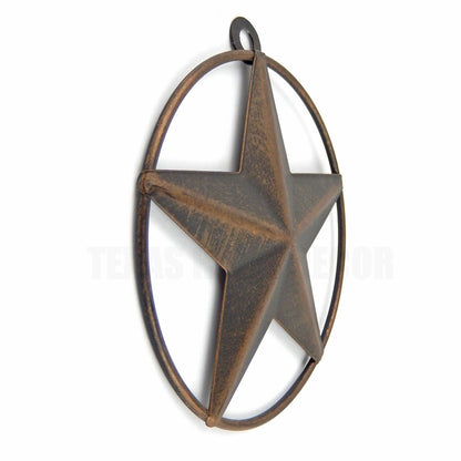 Tiny Small Metal Wall Star Brushed Copper With Smooth Ring Light Weight 3 inch