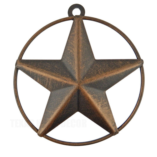 Tiny Small Metal Wall Star Brushed Copper With Smooth Ring Light Weight 4 inch