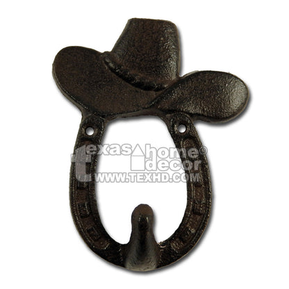 Rustic Western Cast Iron Horseshoe Hat Hook Key Rack Coat Hanger Wall Mounted