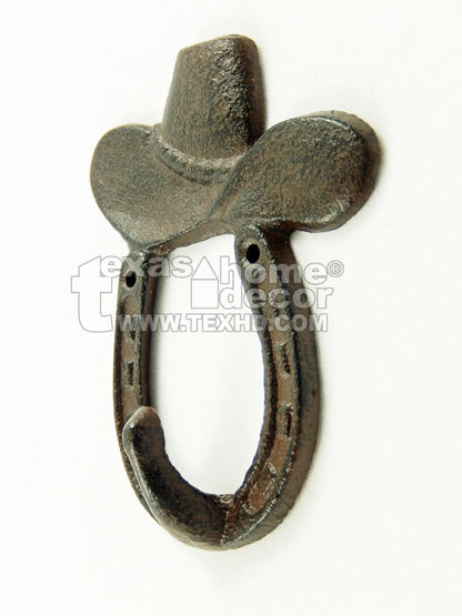 Rustic Western Cast Iron Horseshoe Hat Hook Key Rack Coat Hanger Wall Mounted