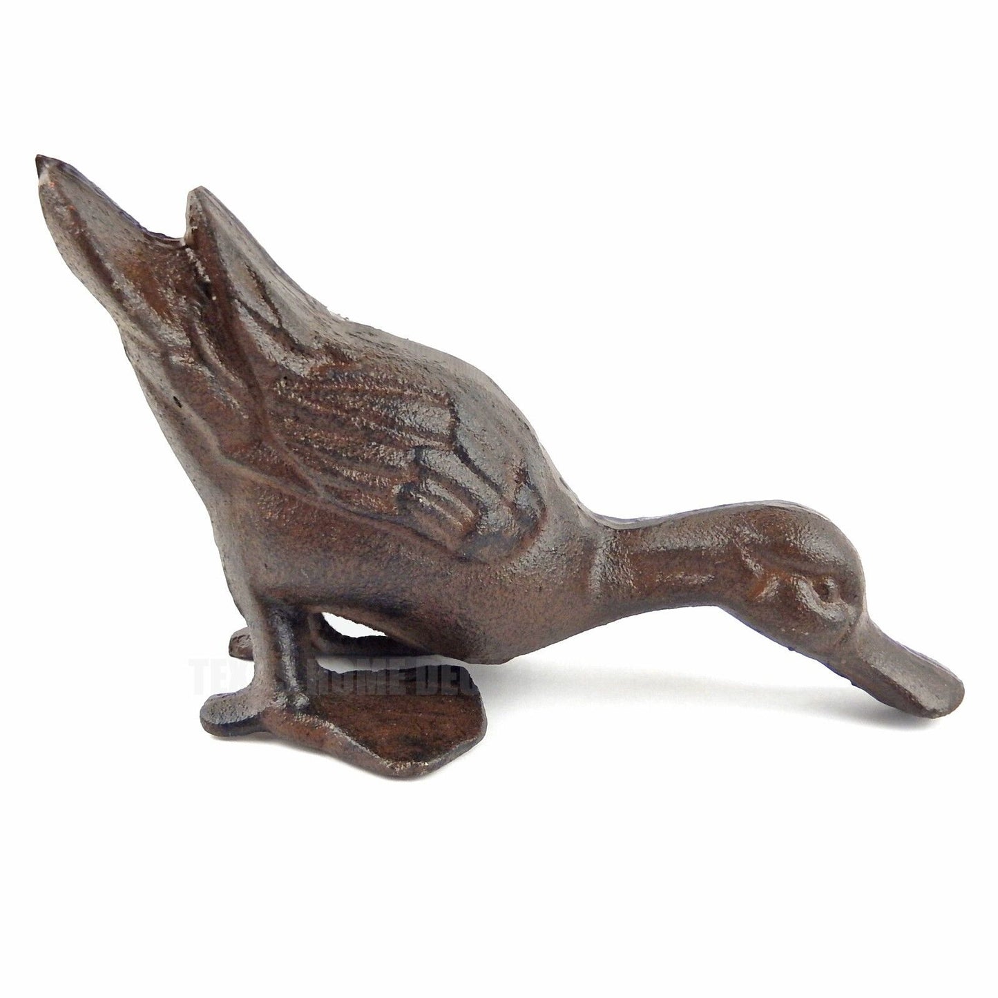 Cast Iron Duck Figurine Statue Garden Pond Yard Decor Heavy Duty Antique Brown