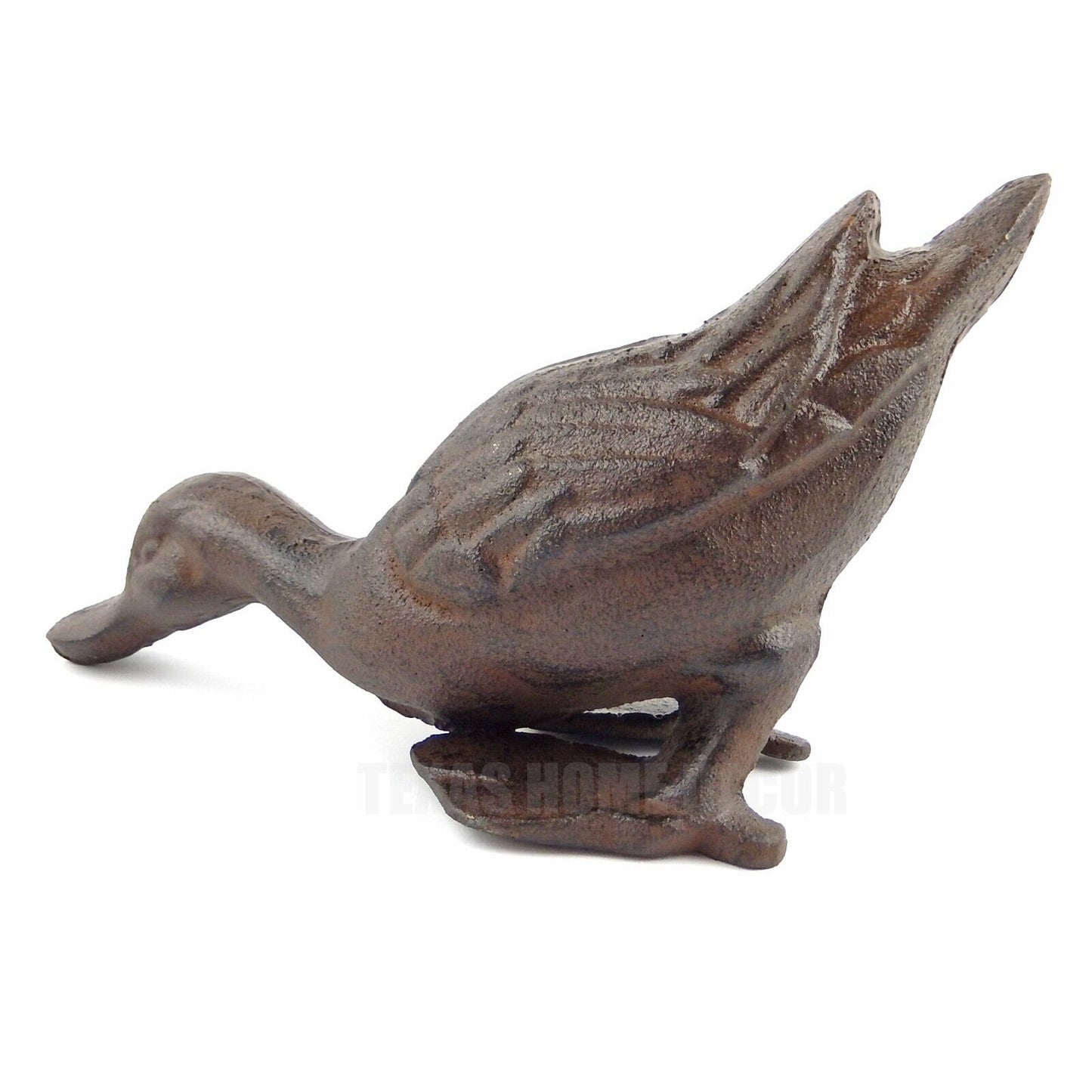 Cast Iron Duck Figurine Statue Garden Pond Yard Decor Heavy Duty Antique Brown