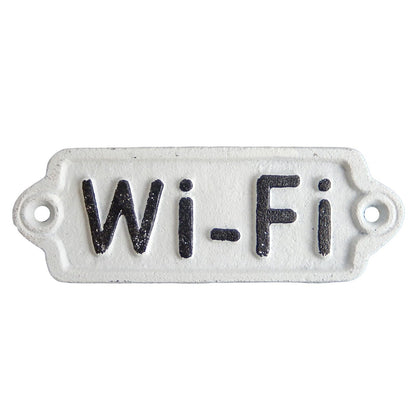 Cast Iron Wi-Fi Hotspot Wall Plaque Sign Rustic Wireless Internet Marker 5.25"