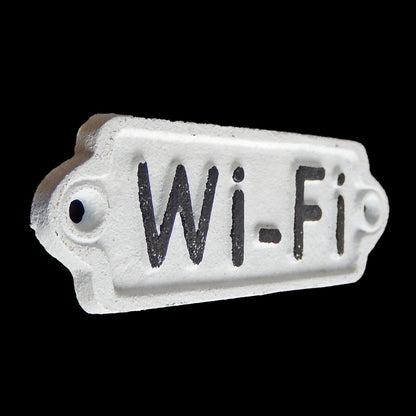 Cast Iron Wi-Fi Hotspot Wall Plaque Sign Rustic Wireless Internet Marker 5.25"