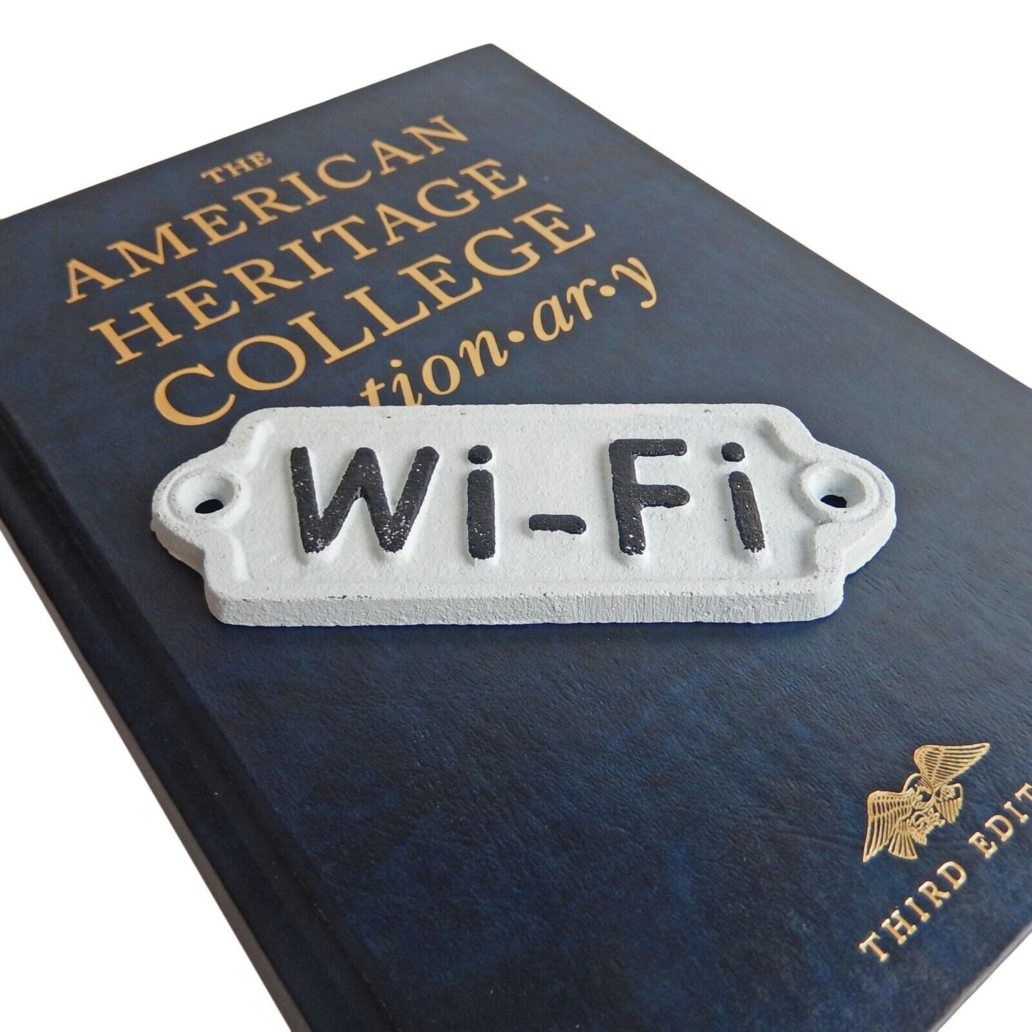 Cast Iron Wi-Fi Hotspot Wall Plaque Sign Rustic Wireless Internet Marker 5.25"