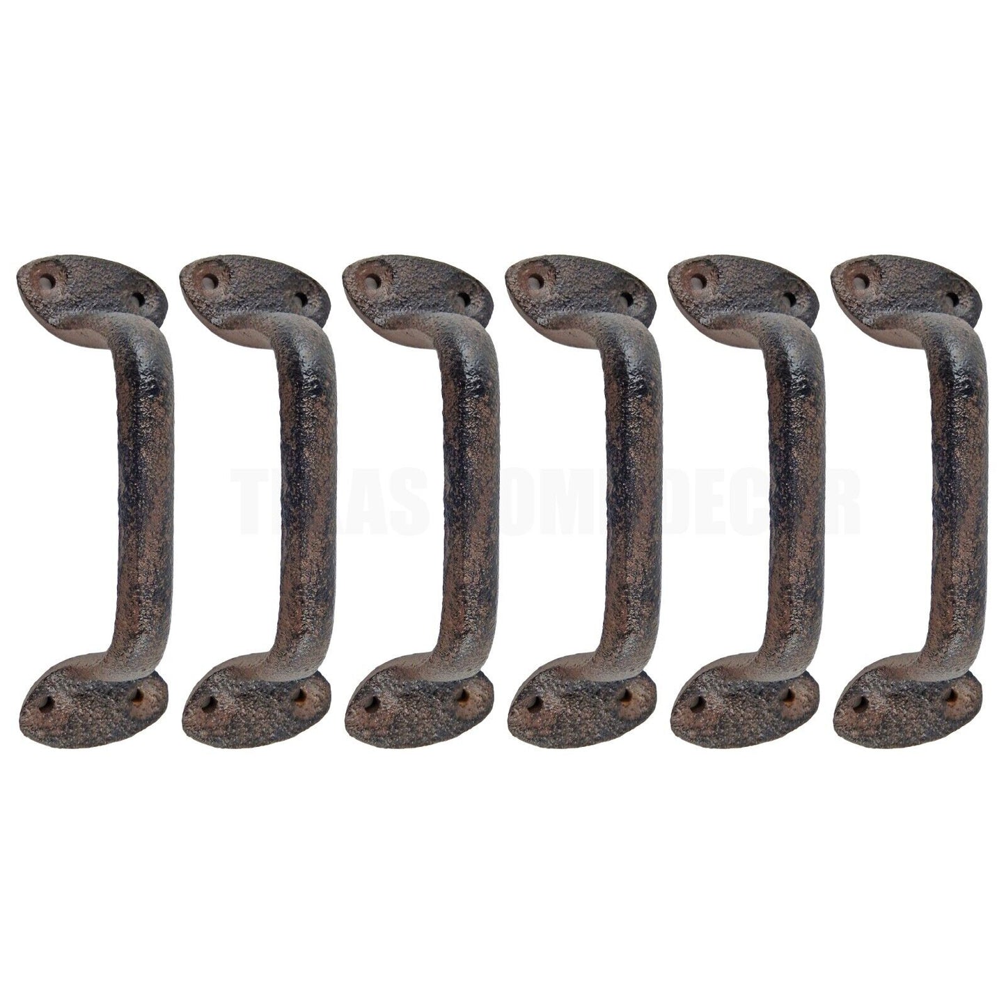 6 Cast Iron Door Handles Rustic Antique Style Barn Gate Shed Door Cabinet Pull