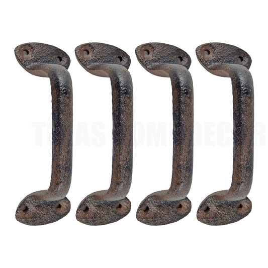 4 Cast Iron Door Handles Rustic Antique Style Barn Gate Shed Door Cabinet Pull