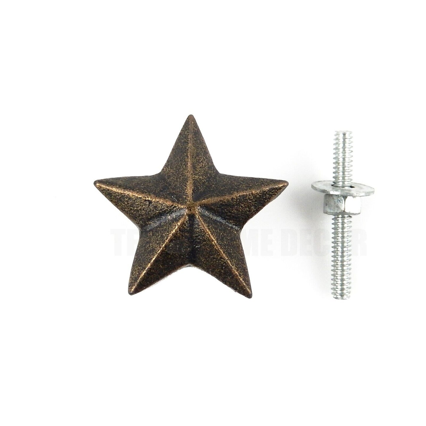 Metal Star Cabinet Door Drawer Pull Knob Antique Bronze 1.5 inch