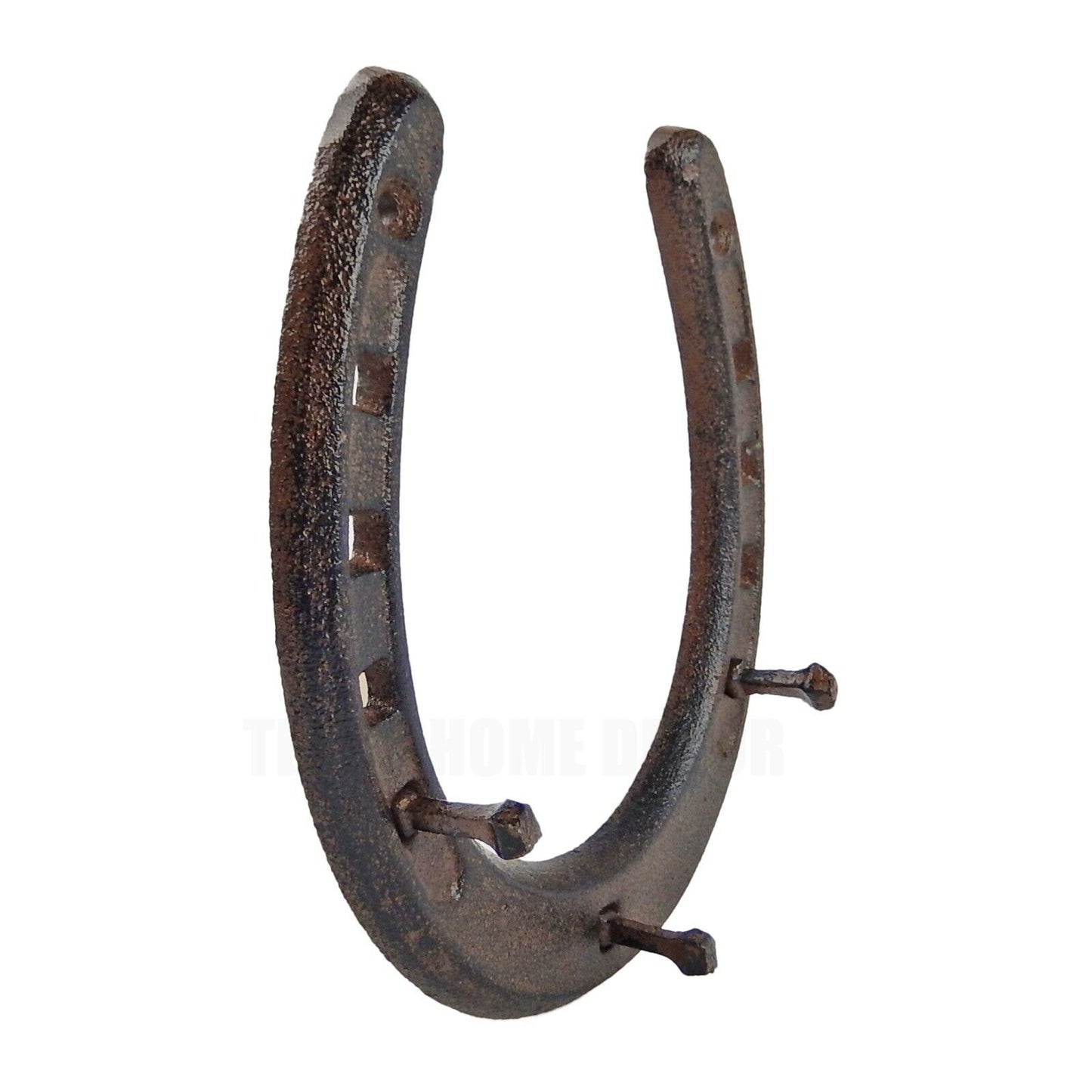 Large Cast Iron Lucky Horseshoe Wall Hook Key Towel Coat Hanger Rustic Brown