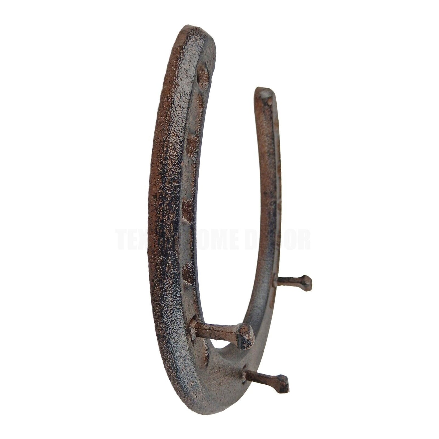 Large Cast Iron Lucky Horseshoe Wall Hook Key Towel Coat Hanger Rustic Brown