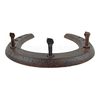 Large Cast Iron Lucky Horseshoe Wall Hook Key Towel Coat Hanger Rustic Brown