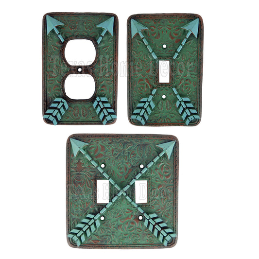 Southwestern Arrows Floral Switch Plate Covers Outlet Plug, Single Double Toggle