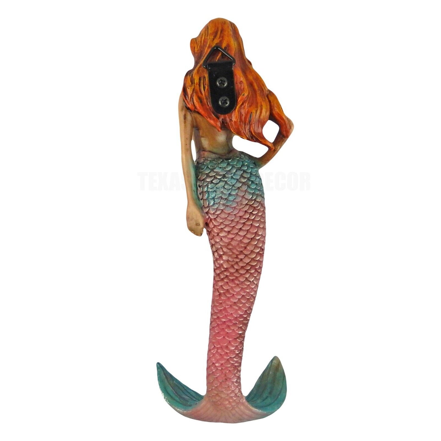 Mermaid Wall Decor Figurine Hand Painted Nautical Beach House Statue 10 inch