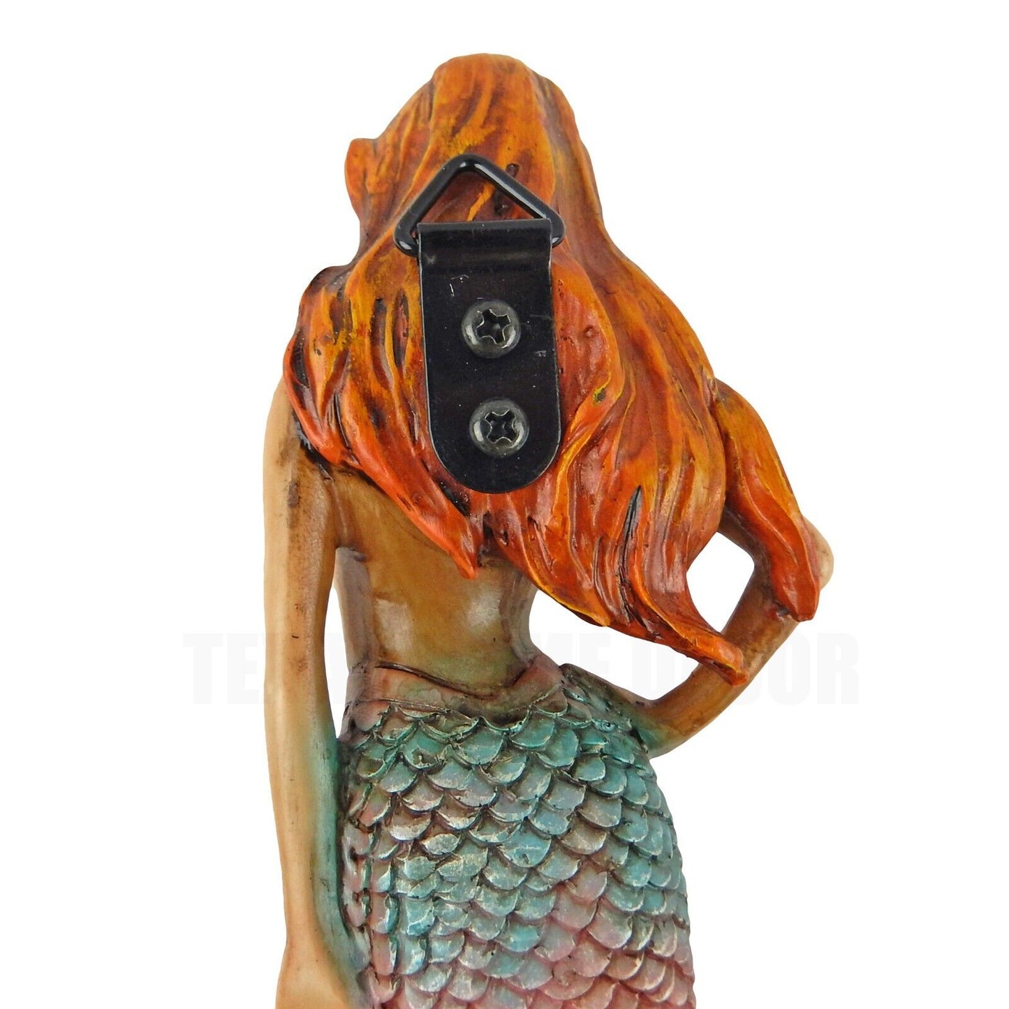 Mermaid Wall Decor Figurine Hand Painted Nautical Beach House Statue 10 inch