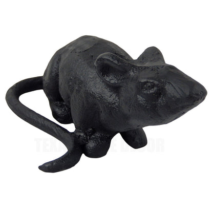 Rat Door Stay Stopper Cast Iron Figurine Statue Wedge Paper Weight Black