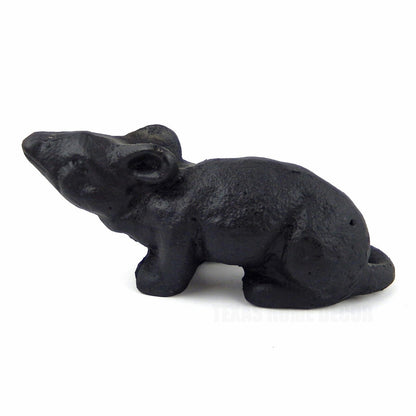 Rat Door Stay Stopper Cast Iron Figurine Statue Wedge Paper Weight Black