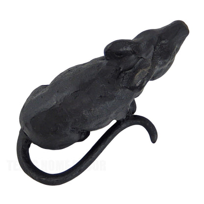 Rat Door Stay Stopper Cast Iron Figurine Statue Wedge Paper Weight Black