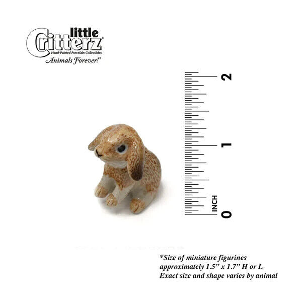 Little Critterz Miniature Collectors Baby Lop Eared Rabbit Porcelain Figurine