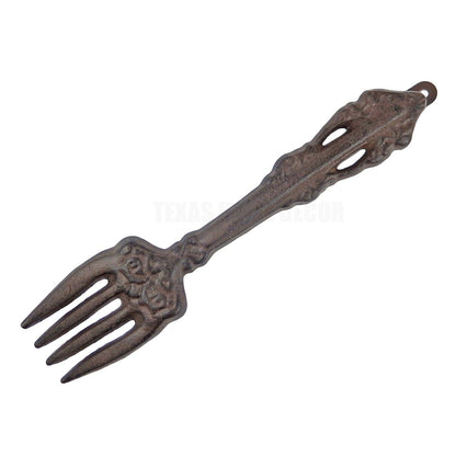 Rustic Cast Iron Decorative Fork Kitchen Wall Decor Heavy Duty Floral Accents