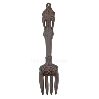 Rustic Cast Iron Decorative Fork Kitchen Wall Decor Heavy Duty Floral Accents