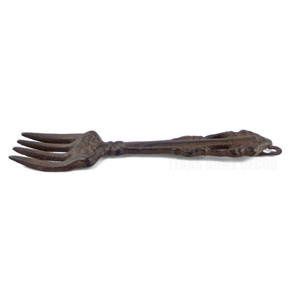 Rustic Cast Iron Decorative Fork Kitchen Wall Decor Heavy Duty Floral Accents